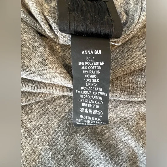 Anna Sui Silk Floral Inset Shark Bite Hem Tank Mini Dress M/L - Picture 7 of 7